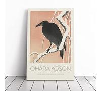 Crow Upon A Snowy Branch Ohara Koson Canvas Wall Art Print 20x14 Inch