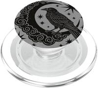 Crow Watchman Of The Night Mystic Celestial Gothic Art Crow PopSockets PopGrip for MagSafe