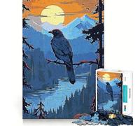 Crow Wild Vintage 1000 Pieces Jigsaws Adults Puzzles Gifts DIY Play Rich Detail Hard Challenge Xmas Fun Gift (38x52cm)