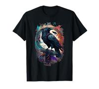 Crow With Runes Nordic Mythology Feathers Boho T-Shirt