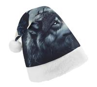 Crow Wolf Christmas Hats Patterned Santa Hat New Year Festive Holiday Party Supplies Adult