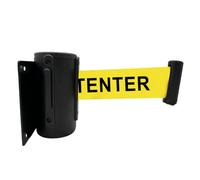 Crowd Control Barrier [CAUTION - DO NOT ENTER] Wall Mounted Retractable, Fixed Safety Cordon Barrier, Queuing Safety Tape Cordon,with Carbon Steel Baking Painted Case,Outdoor Use (3M)