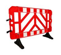 Crowd Control Barrier Plastic for Road Safety 1.5 Mtr Red | Pedestrian Traffic Management | Stackable Barricade for Road Safety | Safety Fence for Schools, Universities, Events (1)