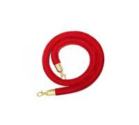 Crowd Control Barrier Rope - Thick Velvet Stanchion Rope, 4.9ft Long with Polished Hooks for Event Queue Management and Safety