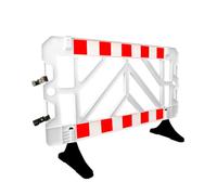 Crowd Control Barrier - White | 1.5 Meter Plastic Barricade for Road Safety and Pedestrian Traffic Management | Reflective Safety Fence Ideal for Schools, Universities, and Events