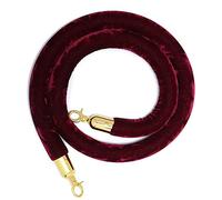 Crowd Control Barriers for Stanchion Posts Queue Pole, Rope Safety Barrier with Silver Plated Hooks, Thick Stanchion Queue Barrier Rope for Carpet Events(Burgundy,8ft/245cm)