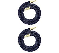 Crowd Control Barriers Queue Line Ropefor, Two Piece Green Braided Stanchion Ropes for The Ceremony, Museums, Crowd Control Rope Barrier with Silver Plated Hooks(C,2m/6.5ft)