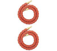 Crowd Control Barriers Queue Line Ropefor, Two Piece Green Braided Stanchion Ropes for The Ceremony, Museums, Crowd Control Rope Barrier with Silver Plated Hooks(F,2m/6.5ft)