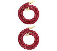 Crowd Control Barriers Queue Line Ropefor, Two Piece Green Braided Stanchion Ropes for The Ceremony, Museums, Crowd Control Rope Barrier with Silver Plated Hooks(E,1m/3.3ft)