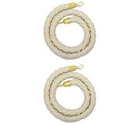 Crowd Control Barriers Queue Line Ropefor, Two Piece Green Braided Stanchion Ropes for The Ceremony, Museums, Crowd Control Rope Barrier with Silver Plated Hooks(K,2m/6.5ft)