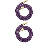 Crowd Control Barriers Queue Line Ropefor, Two Piece Green Braided Stanchion Ropes for The Ceremony, Museums, Crowd Control Rope Barrier with Silver Plated Hooks(D,2m/6.5ft)