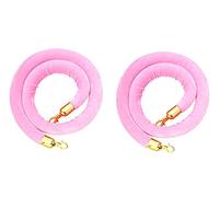 Crowd Control Barriers Ropes,60-305cm/2-10ft Pink Velvet Stanchion Rope, 2 Pack Crowd Control Barrier Rope with Snap Hoo