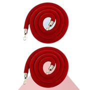 Crowd Control Barriers,Velvet Stanchion Rope, 5Ft Velvet Stanchion Rope, Red Barrier for Movie Theaters, Grand Openings, Hotels(Red Gold Hooks,6ft/185cm)