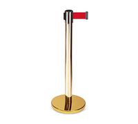 Crowd Control Barriers with 6.5 ft Retractable Belt, Stainless Steel Safety Stanchion, Queue Pole Post Rope Barrier