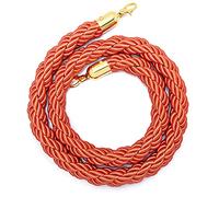 Crowd Control Braided Hemp Rope Barrier, 90/150/200/300Cm Stanchion Woven Rope with Hooks, Obstacle Rope for Bar Hotels Movie Theaters Entrance/Orange/300Cm/9.8 Ft
