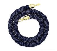 Crowd Control Line Barrier Ropes, Dark Blue Stanchion Hemp Rope with Gold Plated Hooks, 4.9/6.5/8.2/9.8/11.5/13/14.7/16.4 Ft L