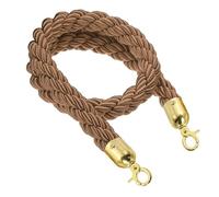 Crowd Control Queue Barrier Rope, Brown Twisted Stanchion Rope With Multicolor Snap Hooks Multiple Sizes(Brown-Gold B,2ft/60cm)