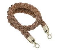 Crowd Control Queue Barrier Rope, Brown Twisted Stanchion Rope With Multicolor Snap Hooks Multiple Sizes(Brown-Silver B,2ft/60cm)