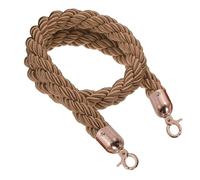 Crowd Control Queue Barrier Rope, Brown Twisted Stanchion Rope With Multicolor Snap Hooks Multiple Sizes(Brown-Rosegold B,2ft/60cm)
