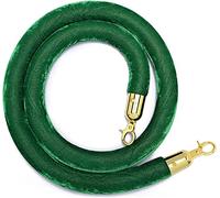 Crowd Control Rope 1.5m Velvet Barrier Rope with Hooks 3cm Thick Green for Events Parties Hotels Queue Management Stanchion Accessories