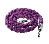 Crowd Control Rope,Braided Hemp Rope Barrier,Twisted Queue Rope With Silver Hooks,Stanchion Rope For VIP Sign,Red Carpet Events And Upscale Affairs(Size:4.9ft/150cm)