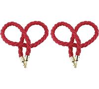 Crowd control rope Ropes Hemp Braided Queen Barrier Ropes with Gold Plated Stainless Steel Snap Hooks, Queue Divider Stanchion Twisted Rope for Hotel, Concerts, Theater(2 Pack,3m/9.8ft)