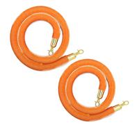 Crowd Control Ropes, 2 Pack Velvet Stanchion Rope Queue Barrier Crowd Control Orange Velvet with Gold/Silver Hooks 60-185cm (2-6ft)(Gold Hook,3.3ft/100cm)