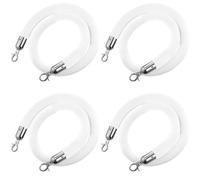 Crowd Control Ropes, 4 Pack Velvet Stanchion Queue Barrier Rope with Hooks Multicolor Multiple Sizes(Silver Hook,4ft/120cm)