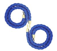 Crowd Control Ropes, Braided Hemp Rope Barrier with Gold Hooks, Blue, 2-10 Ft, Pack of 2(2ft/60cm)