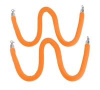 Crowd Control Ropes, Crowd Control Barrier Rope Velvet Stanchion with Silver or Gold Hook Pack of 8 Orange 60-185cm(Silver Hook,4ft/120cm)