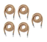 Crowd Control Ropes, Crowd Control Rope Barrier 5 Pack Braided Hemp Rope with Hooks 2-10ft(3.3ft/100cm)