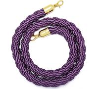 Crowd Control Ropes, Crowd Control Stanchion Rope with Gold Hook Multicolor Multiple Sizes(Purple,4ft/120cm)