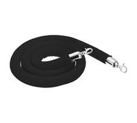 Crowd Control Ropes, Multicolor Velvet Barrier Rope with Silver Hooks 1m/1.5m(Black,1.5M)