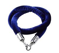 Crowd Control Ropes, Multicolor Velvet Barrier Rope with Silver Hooks 1m/1.5m(Blue,1M)