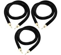 Crowd Control Ropes, Pack of 3 Black Multiple Sizes Velvet Stanchion Rope with Gold Hooks(2ft/60cm)