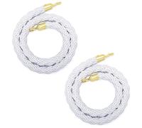 Crowd Control Ropes, Queue Rope Barrier Pack of 2 with Multicolor Hooks Multiple Sizes (2-10ft)(Gold Hook,10ft/305cm)