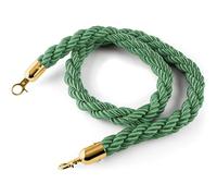 Crowd Control Ropes, Twisted Queue Stanchion Rope Braided Hemp with Metal Hooks Multiple Sizes (2-10ft) Green Rope with Silver or Gold Hooks Pack of 1(Gold Hook,10ft/305cm)