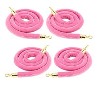 Crowd Control Ropes, Velvet Stanchion Rope Pink Pack of 1/2/4 with Snap Hooks 4.9ft/150cm(4 pcs)