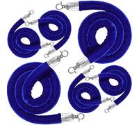 Crowd Control Stanchion Rope 5 Ft - 6 Pack Barrier Ropes with Gold Hooks for Event, Party, and Queue Management