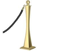 Crowd Control Stanchions with 5FT Ropes, 3.3FT Height Stanchions, Crowd Control Barriers with Sturdy Base for Hotel, Wedding, Museum, Retail Store(Gold)