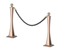 Crowd Control Stanchions with Ropes - 100cm Posts and 150cm Ropes for Events, Hotels, Museums, Retail Stores - Versatile Barrier System (Set of 6)