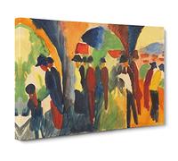 Crowd Of People By August Macke Canvas Print | Gallery Wrapped 30mm Frame Wall Art | 20x14 inches | Ready to Hang | Classic Picture | Living Room Bedroom Lounge Office