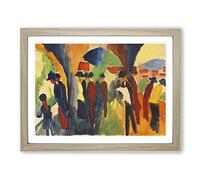 Crowd Of People By August Macke Classic Painting Framed Print | A3 Oak Framed Wall Art | Ready to Hang | Classic Historical Picture | Living Room Bedroom Lounge Office