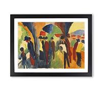 Crowd Of People By August Macke Classic Painting Framed Print | A4 Black Framed Wall Art | Ready to Hang | Classic Historical Picture | Living Room Bedroom Lounge Office