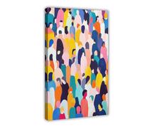 Crowd of People Poster Canvas Poster Wall Art Decor Print Picture Paintings for Living Room Bedroom Decoration 08x12inch(20x30cm)
