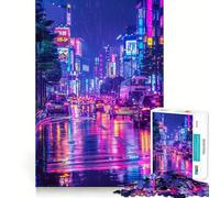 Crowd Purple City Jigsaw for Adults 1000 Pieces Brain Calisthen Clean Connection Pattern Assemble Ideal Decor (38x26cm)