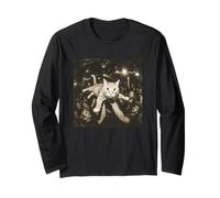 Crowd Surfing Cat Meme Disco Party Cat Gang Night Club Long Sleeve T-Shirt
