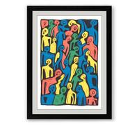 Crowded Collective Expressionism Framed Wall Art Print A2 (59.4×42cm) Black, Wall Decor for Living Room, Bedroom, Office & Home, Ready to Hang, Art Gift