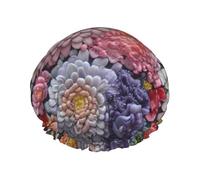 Crowded Flowers Women's shower cap, waterproof, reusable, with washable elastic cord, suitable for long hair and braids, ideal for showering.