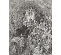 Crowded London street circa 1869 by French artist Gustave Dore who worked with British journalist Blanchard Jerrold to produce the book London: A Pilgrimage. Poster Print by Ken Welsh (12 x 15)